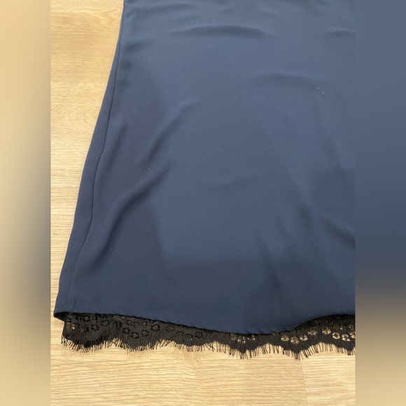 Lulu’s Clock Strikes Twelve Navy Blue Lace Slip Dress. - Picture 7 of 8
